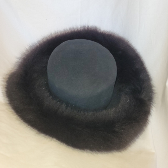 Faux fur felt hat winter black - Picture 2 of 4